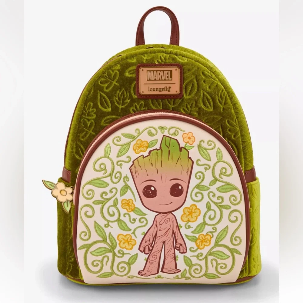 Loungefly Marvel Guardians of The Galaxy Groot Floral Velvet Mini Backpack